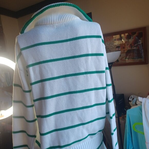 United Colors of Benetton Striped Zip Neck Sweater Women M - Picture 4 of 6
